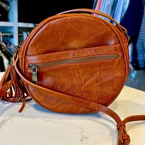 ANTHROPOLOGIE leather crossbody purse.